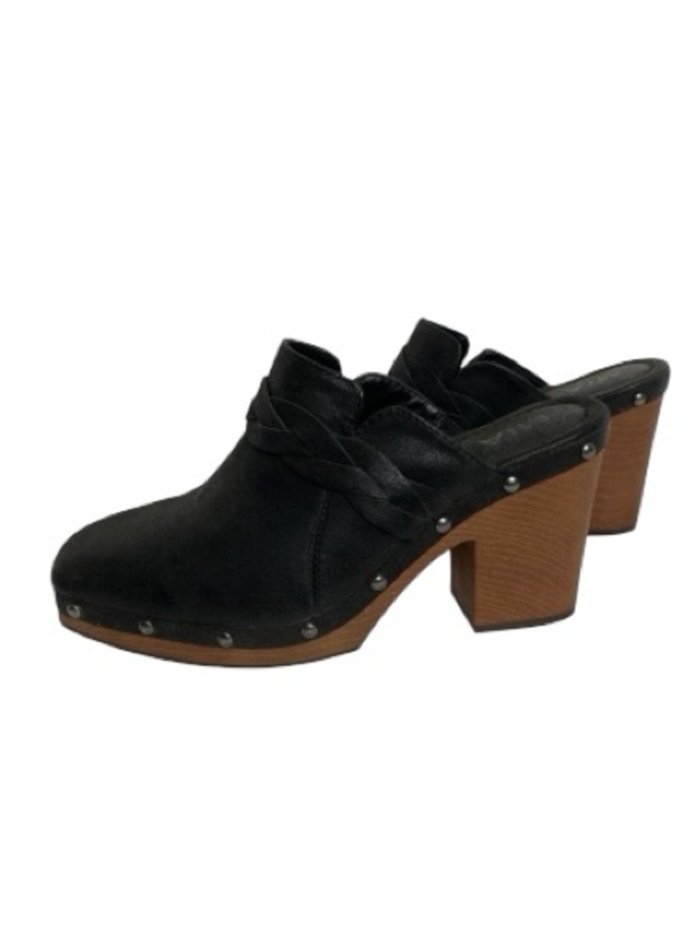 MIA GRACE Women's Black Fall Winter Clogs Platform 7.5 M